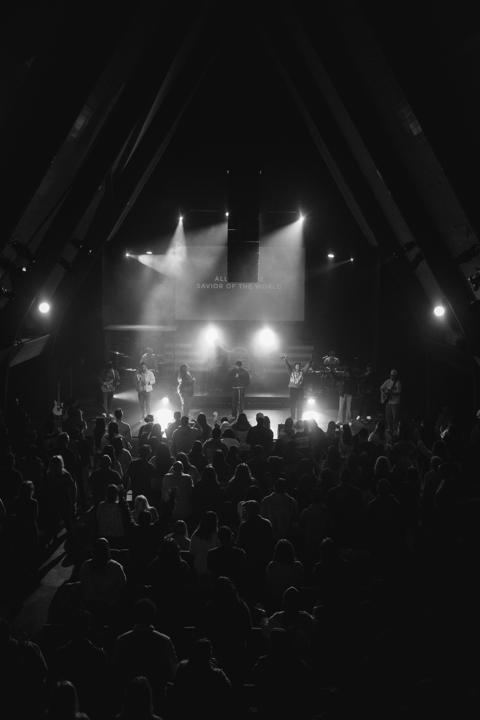 A full room gathered for an EGYA worship night
